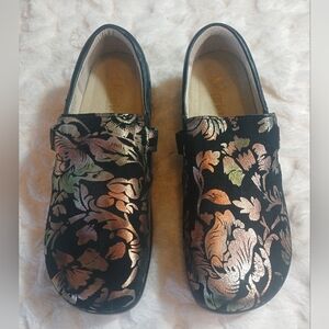 ALEGRIA Comfort Walking Clog KAR-557X Size 9.5-10 Copper Flowers Leather